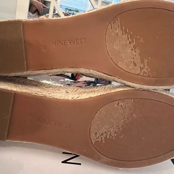 NWOT Nine West Navy Wedge Sandals 9.5 - Picture 5 of 8